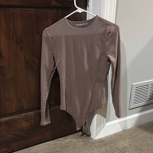 Abercrombie and Fitch Brown Long Sleeve Bodysuit size small